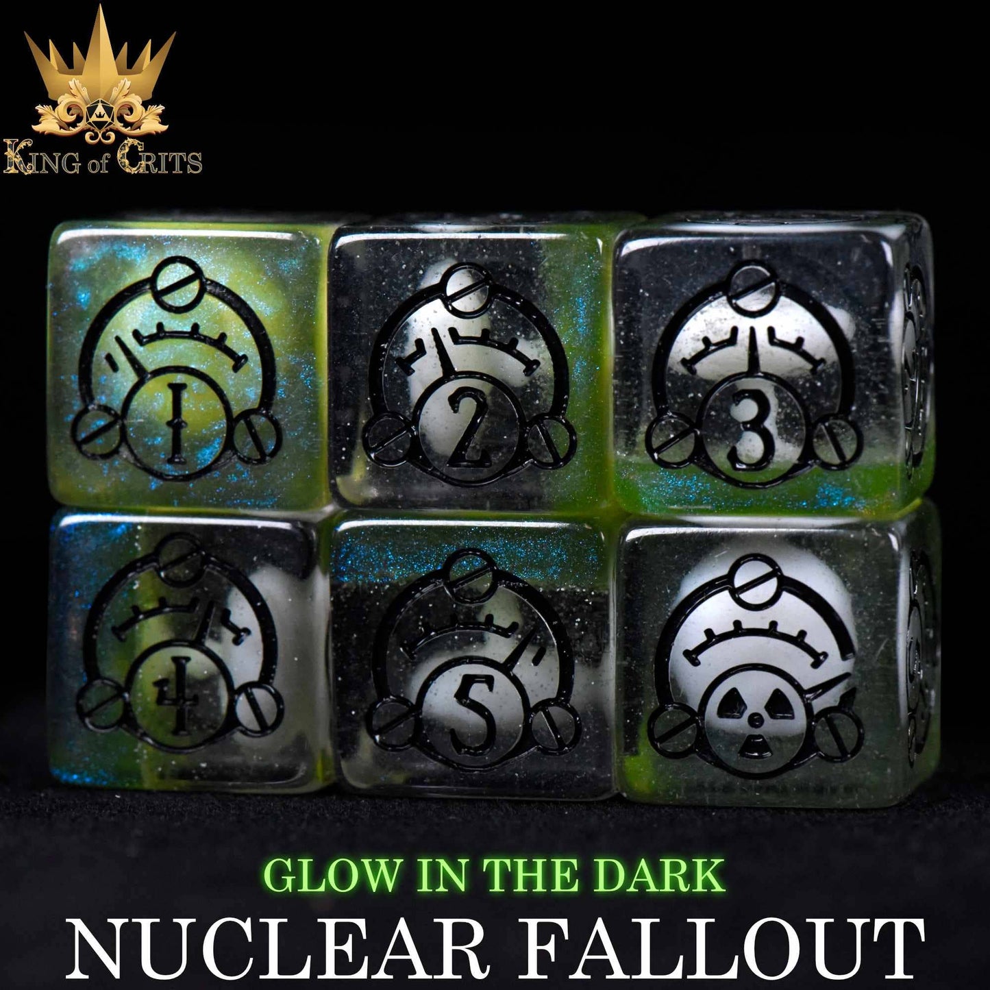 Nuclear Fallout - 11 Dice Set (Glow)