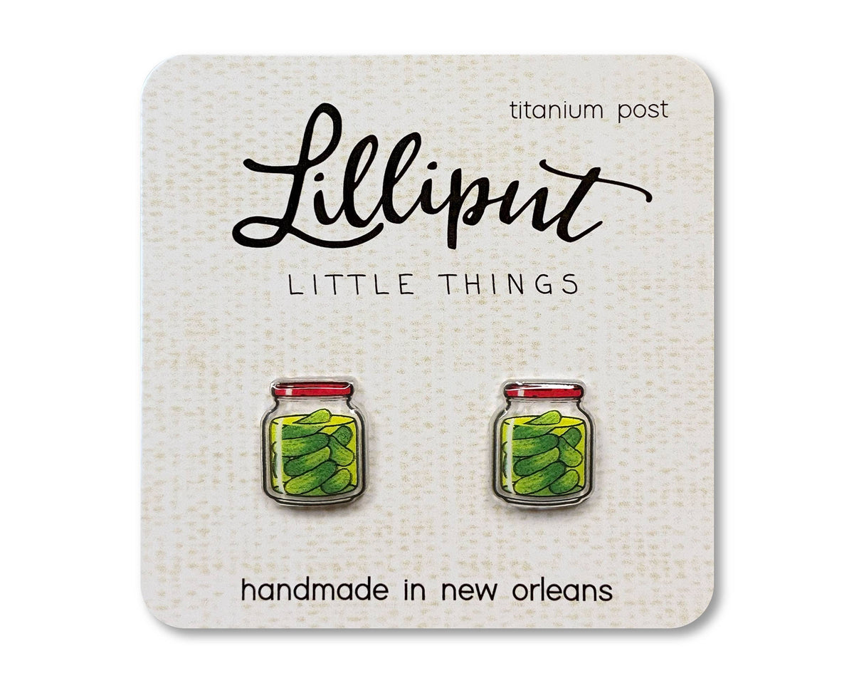 Pickle Jar Earrings / Quirky Earrings