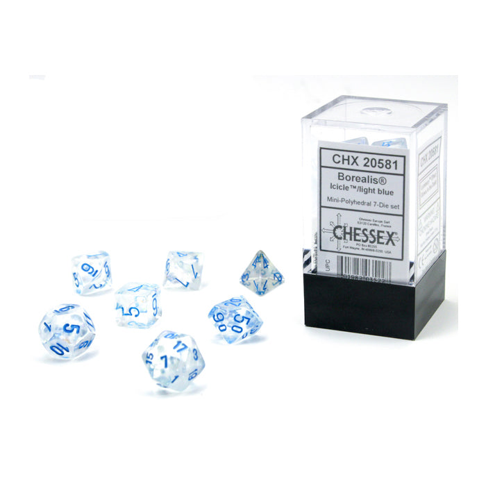 7-Set Cube Mini Borealis Luminary Icicle with Light Blue