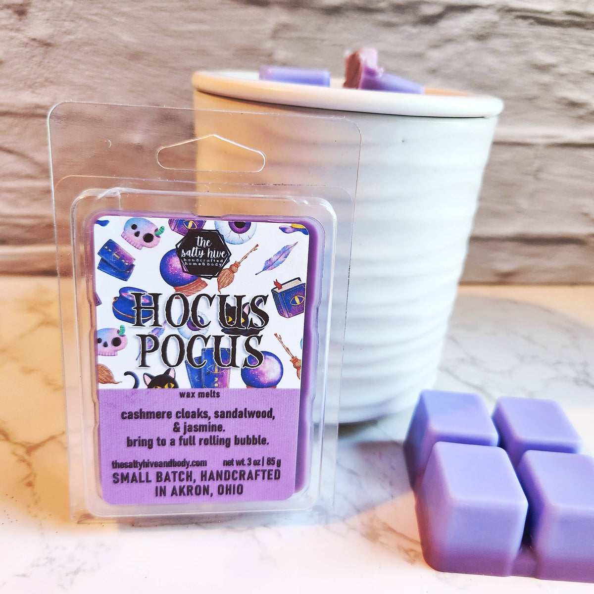 Hocus Pocus wax melts, sandalwood, cashmere, halloween