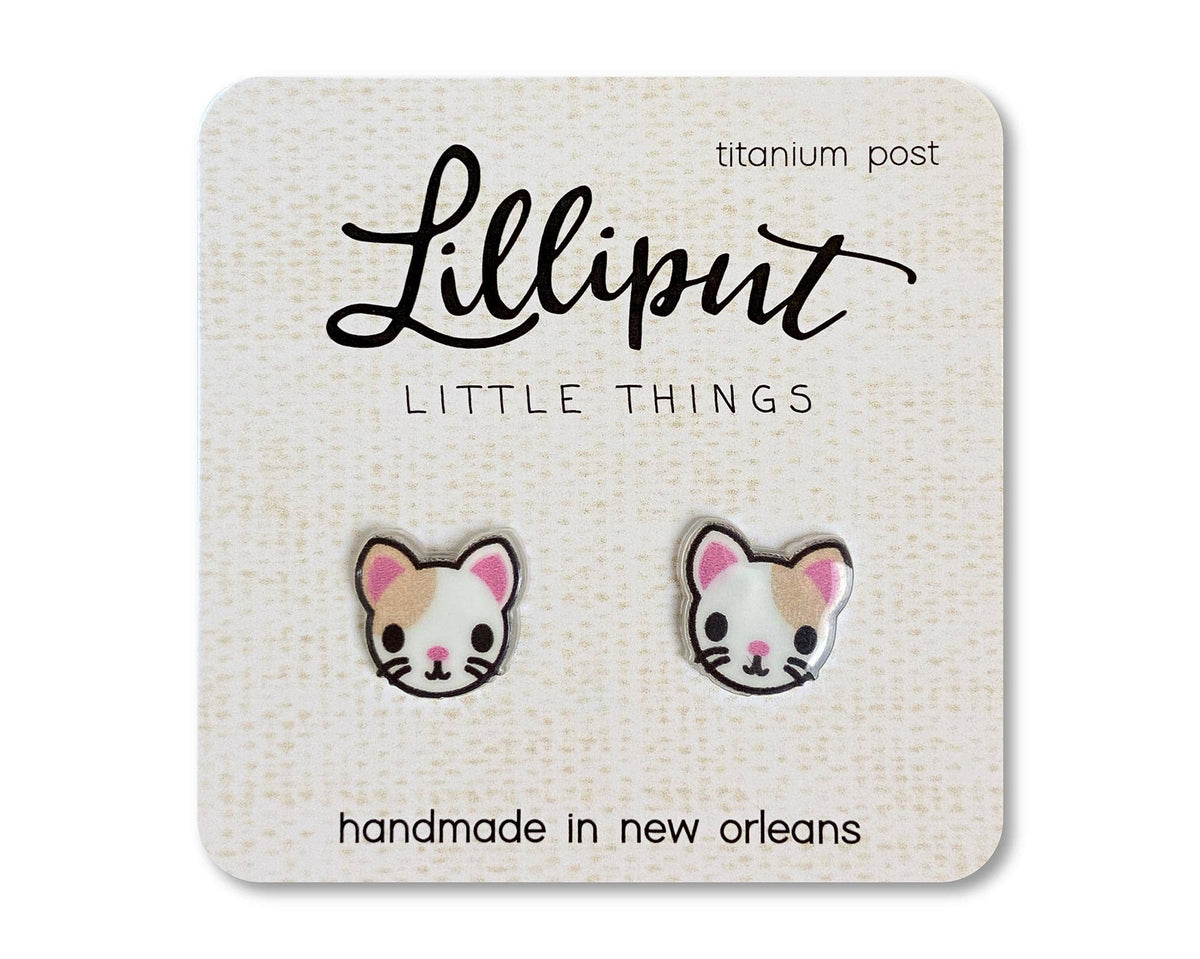 Kitty Cat Earrings : Black