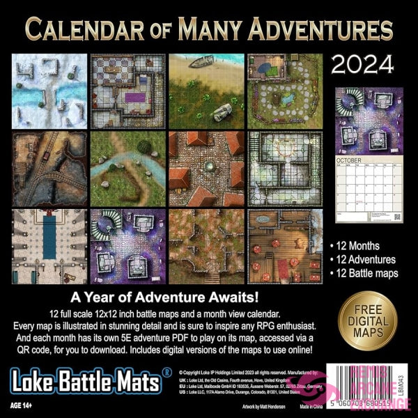 D&D 5E: Calendar Of Many Adventures 2024
