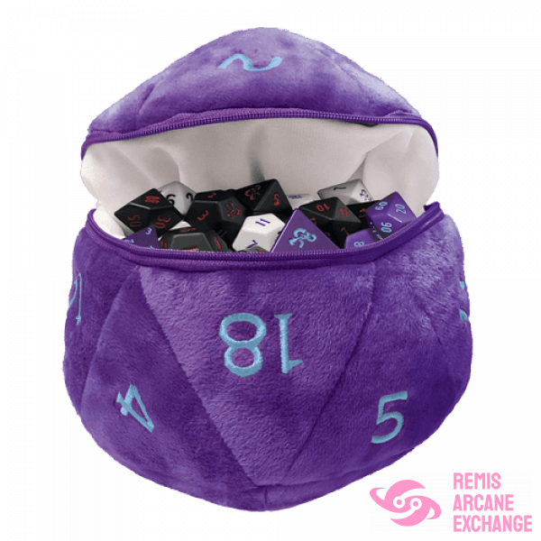 D&D Rpg: Phandelver Campaign - D20 Plush Dice Bag Royal Purple And Sky Blue