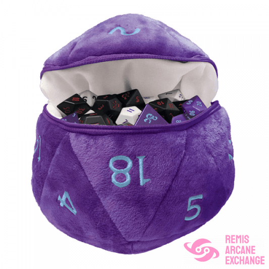 D&D Rpg: Phandelver Campaign - D20 Plush Dice Bag Royal Purple And Sky Blue