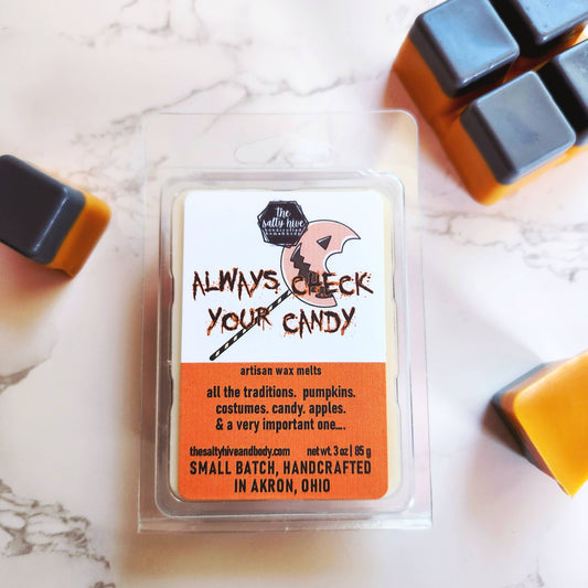 Always Check Your Candy horror wax melt, pumpkin apple scent