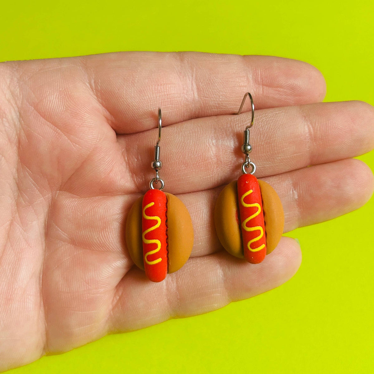 Hot Dog Earrings Food Earrings Funky Earrings Fun Earrings