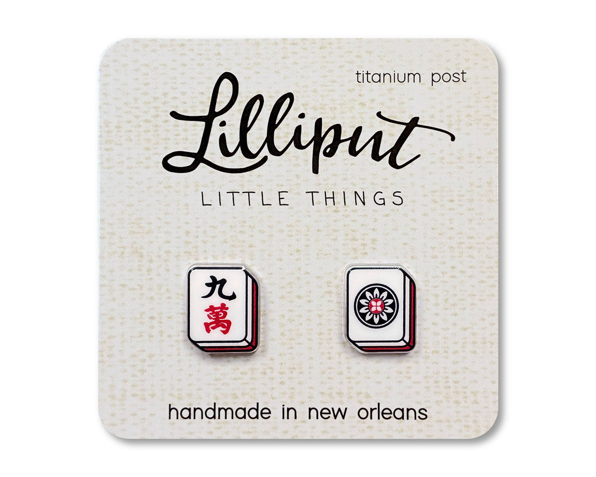 Mahjong Tile Earrings