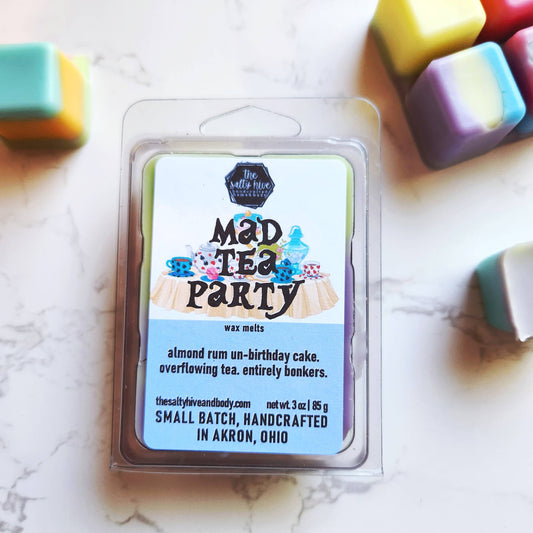 Mad Tea Party wax melts, almond rum cake, tea, wonderland
