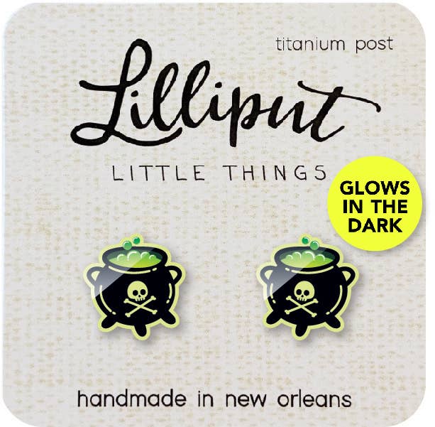 Cauldron Earrings - GLOW IN THE DARK / Halloween Earrings