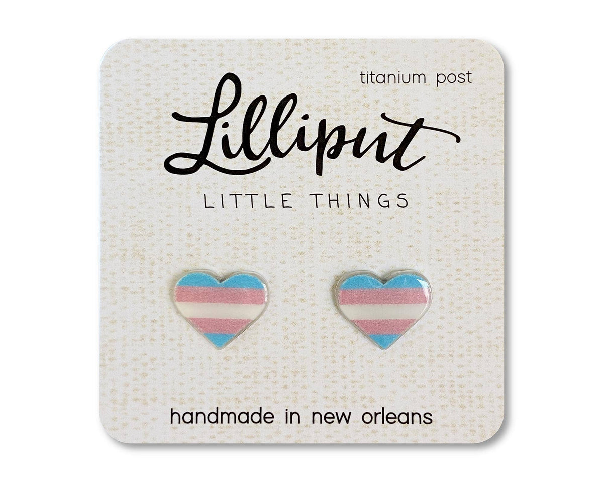 Pride Earrings // LGBTQ+ Pride Flag Earrings: Rainbow Heart Gay Pride