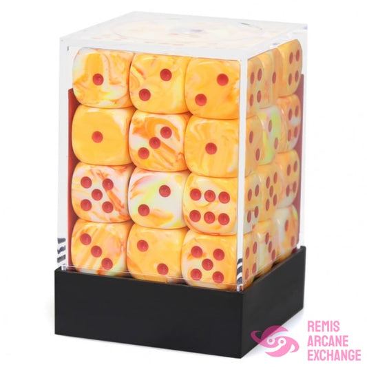 Festive: 12Mm D6 Sunburst W/Red Dice Block (36 Dice) Accessories