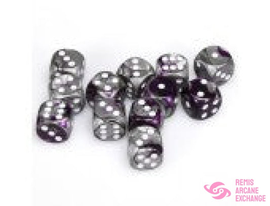 Gemini: 12Mm D6 Purple Steel/White Block (12 Dice) Accessories