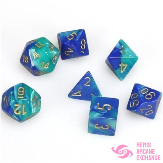 Gemini: Poly Teal/Gold Polyhedral Die Set (7) Accessories