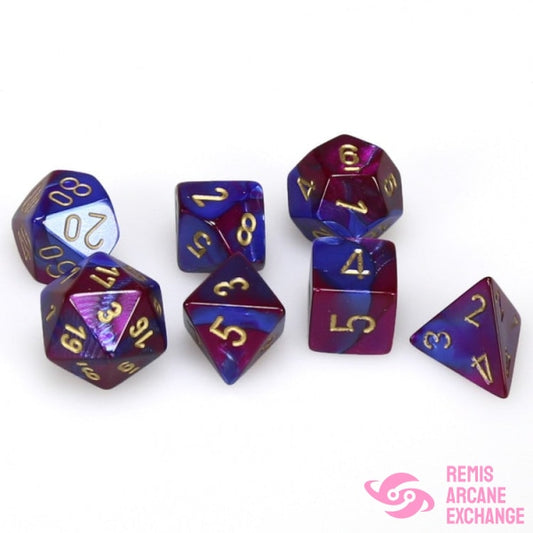 Gemini: Poly Blue Purple/Gold Die Set (7) Accessories