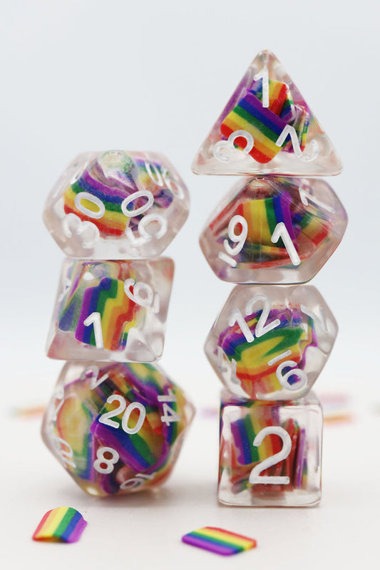 Rainbow Flag 7 Dice Set