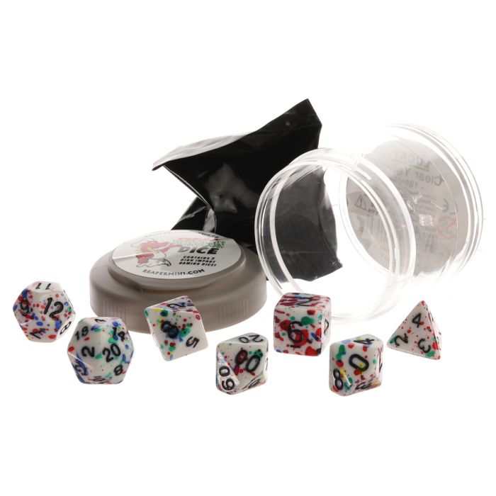 Pizza Dungeon Dice: Lucky Rainbow Paint with Black
