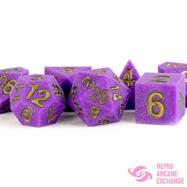 7-Set Sharp Edge Silicone Rubber Dice Set - Regal Ricochet
