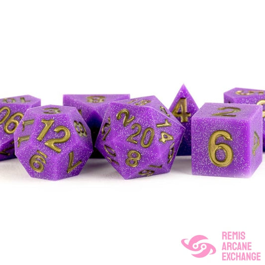 7-Set Sharp Edge Silicone Rubber Dice Set - Regal Ricochet