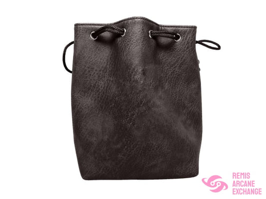 Black Leather Lite Self-Standing Large Dice Bag - No Design Accessories