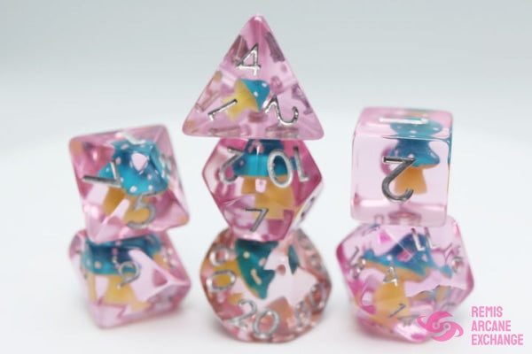 Blue Mushroom 7 Dice Set