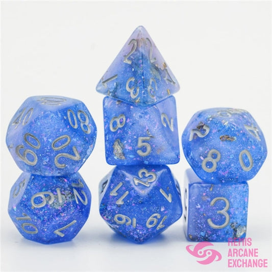 Blue & Pink Seabed 7 Dice Set
