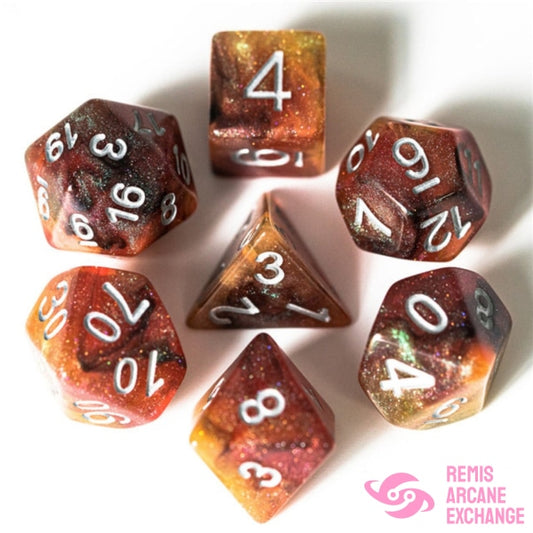 Copper Cosmos 7 Dice Set
