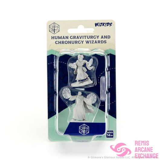 Critical Role Unpainted Miniatures: Human Graviturgy & Chronurgy Wizards Playing Games