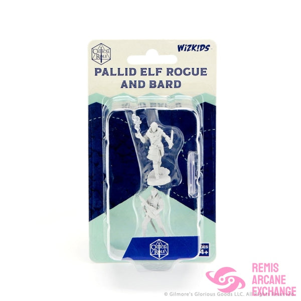 Critical Role Unpainted Miniatures: Pallid Elf Rogue & Bard Playing Games