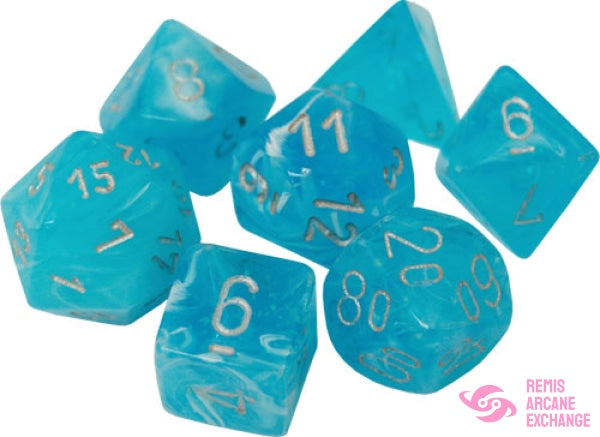 Dice Menagerie 10: Luminary Poly Sky/Silver (7) Accessories
