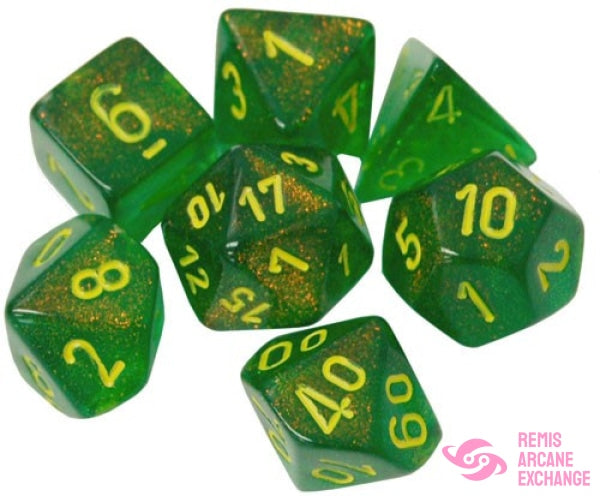 Dice Menagerie 10: Poly Borealis Maple Green/Yellow (7) Accessories