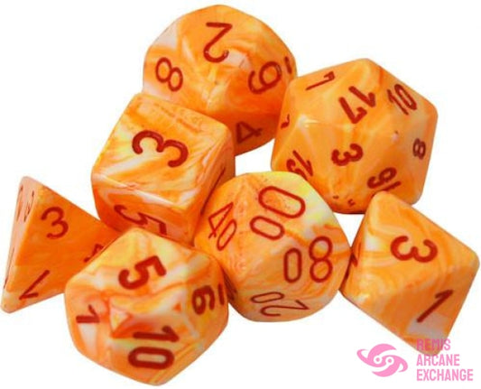 Dice Menagerie 10: Poly Festive Sunburst/Red (7) Accessories