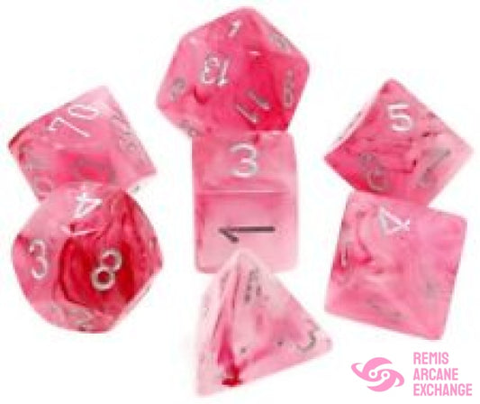 Dice Menagerie 9: Ghostly Glow Poly Pink/Silver (7) Accessories
