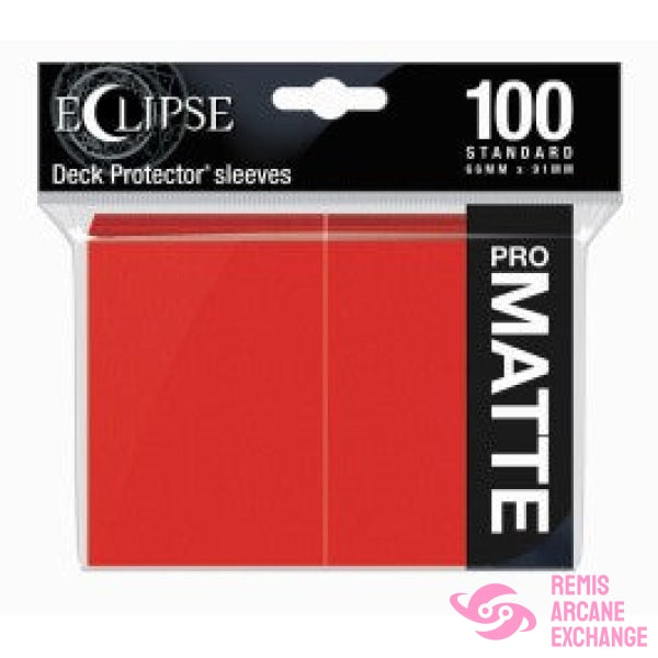 Eclipse Matte Standard Deck Protector Sleeves (100Ct) Apple Red