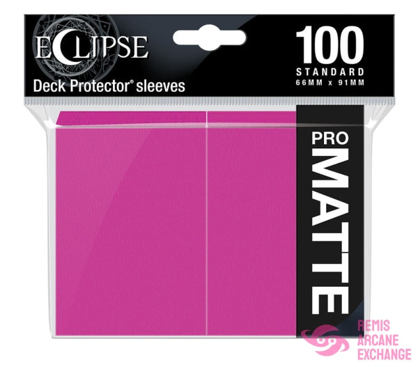 Eclipse Matte Standard Deck Protector Sleeves (100Ct) Hot Pink