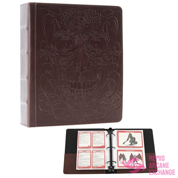 Forged Curiosities Cache D&D Card Book (Skull Ed. Dark Brown)