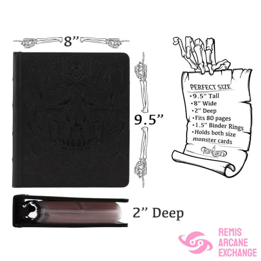 Forged Curiosities Cache D&D Card Book (Skull Ed. Dark Brown)
