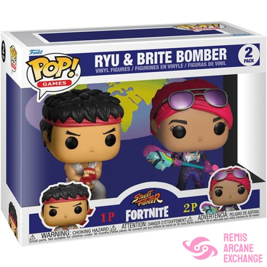 Fortnite X Street Fighter Ryu And Brite Bomber Pop! Vinyl Figure 2-Pack