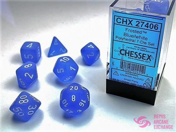 Frosted: Poly Blue/White Die Set (7) Accessories
