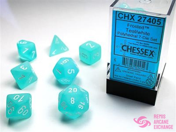 Frosted: Poly Teal/White Die Set (7) Accessories