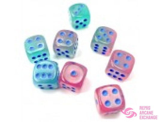 Gemini: 12Mm D6 Green-Pink / Blue Luminary Dice Block (36 Dice) Accessories