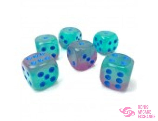 Gemini: 16Mm D6 Green-Pink / Blue Luminary Dice Block (12 Dice) Accessories