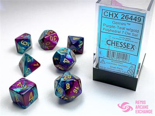 Gemini: Poly Purple-Teal/Gold Die Set (7) Accessories
