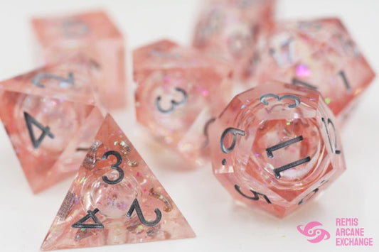 Liquid Core Sharp Edge 7 Dice Set - Pink