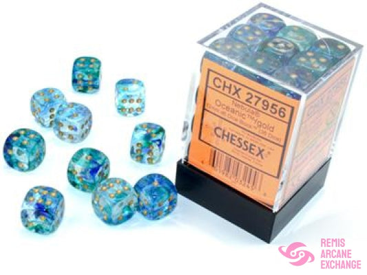 Nebula: 12Mm D6 Oceanic/Gold Luminary Dice Block (36 Dice) Accessories