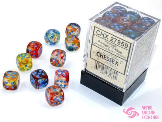 Nebula: 12Mm D6 Primary/Blue Luminary Dice Block (36 Dice) Accessories