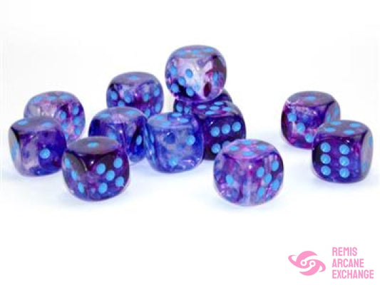Nebula: 16Mm D6 Nocturnal/Blue Luminary Dice Block (12 Dice) Accessories