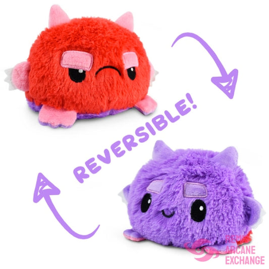 Reversible Fuzzy Monster Plush: Purple & Red