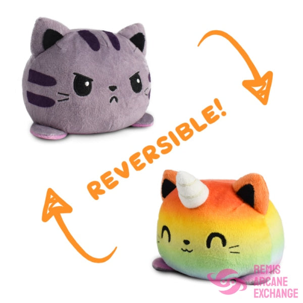 Reversible Kittencorn & Cat Plush: Rainbow Gray