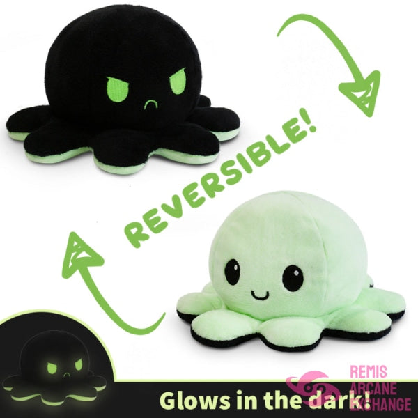 Reversible Octopus Plush: Green Glow & Black