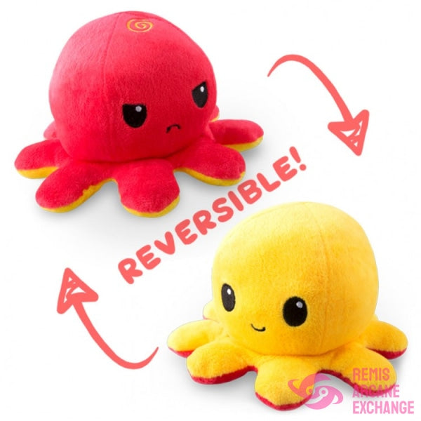 Reversible Octopus Plush: Red & Yellow